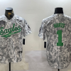 Men's Philadelphia Eagles #1 Jalen Hurts Arctic Camo 2024 Salute to Service Stitched Baseball Jersey