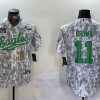 Men's Philadelphia Eagles #11 AJ Brown Arctic Camo 2024 Salute to Service Stitched Baseball Jerseys