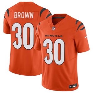 Men's Cincinnati Bengals #30 Chase Brown Orange 2024 F.U.S.E Vapor Untouchable Limited Stitched Jersey
