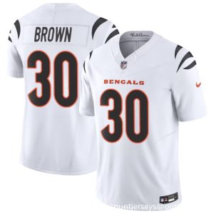 Men's Cincinnati Bengals #30 Chase Brown White 2024 F.U.S.E Vapor Untouchable Limited Stitched Jersey