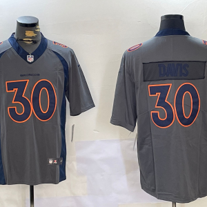 Men's Denver Broncos #30 Terrell Davis Grey 2019 Inverted Legend Stitched Nike Limited Jersey