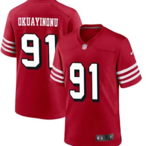 Men's San Francisco 49ers #91 Sam Okuayinonu Red Vapor Untouchable Limited Stitched Football Jerseys