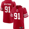 Mens San Francisco 49ers #91 Sam Okuayinonu Red Vapor Untouchable Limited Stitched Football Jersey