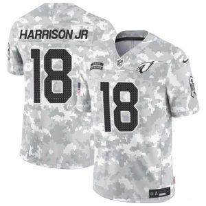 Men's Arizona Cardinals #18 Marvin Harrison Jr. 2024 F.U.S.E. Arctic Camo Salute to Service Limited Football Stitched Jersey