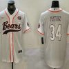 Men's Chicago Bears #34 Walter Payton White Throwback With Patch Cool Base Stitched Baseball Jersey