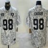 Men's Las Vegas Raiders #98 Maxx Crosby 2024 FUSE Arctic Camo Salute to Service Limited Stitched Jersey
