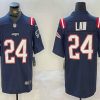 Men's New England Patriots #24 Ty Law Navy Blue Vapor Stitched Limited Jersey