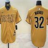 Men's New Orleans Saints #32 Tyrann Mathieu Yellow Nola Baseball Jersey