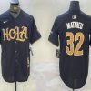 Men's New Orleans Saints #32 Tyrann Mathieu Black Nola Baseball Jersey