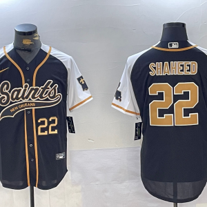 Men's New Orleans Saints #22 Rashid Shaheed Black White 1987 Legacy Cool Base Stitched Baseball Jerseys
