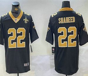 Men's New Orleans Saints #22 Rashid Shaheed Black With Team Patch 2024 Vapor Limited Stitched Jersey