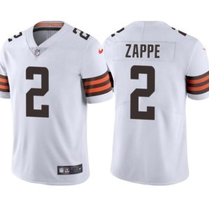 Men's Cleveland Browns #2 Bailey Zappe White Jersey