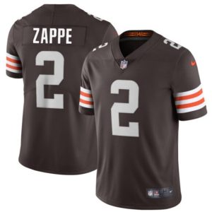 Men's Cleveland Browns #2 Bailey Zappe Brown Jersey