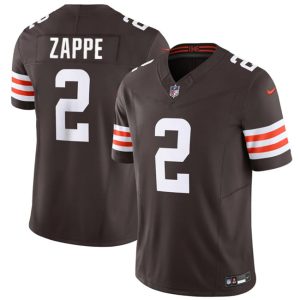 Men's Cleveland Browns #2 Bailey Zappe Brown 2024 F.U.S.E. Jersey