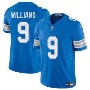 Men's Detroit Lions #9 Jameson Williams Blue 2024  Jersey