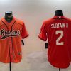 Men's Denver Broncos #2 Pat Surtain II Orange Cool Base Stitched Baseball Jerseys