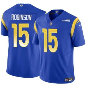 Men's Los Angeles Rams #15 Demarcus Robinson Blue 2024 F.U.S.E.  Jersey