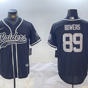Men's Las Vegas Raiders #89 Brock Bowers Black Cool Base Baseball Stitched Jersey