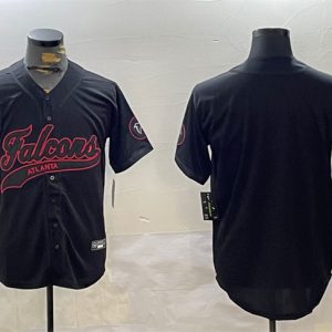 Men's Atlanta Falcons Blank Black With Patch Cool Base Stitched Baseball Jersey