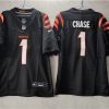 Men's Cincinnati Bengals #1 Ja'Marr Chase Black 2023 F.U.S.E. Vapor Untouchable Limited Stitched Jersey