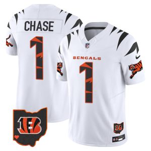 Men's Cincinnati Bengals #1 Ja'Marr Chase White Limited F.U.S.E. Special Jersey
