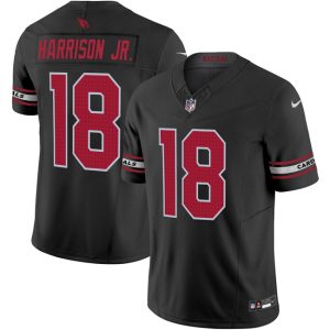Men's Arizona Cardinals #18 Marvin Harrison Jr Black 2024 Draft F.U.S.E. Jersey