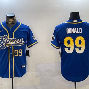 Men's Los Angeles Rams #99 Royal Cool Base Stitched Baseball Jersey