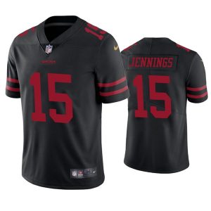 Mens San Francisco 49ers #15 Jauan Jennings Nike Black Alternate Vapor Limited Player Jersey