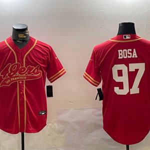 Men's San Francisco 49ers #97 Nick Bosa Red Cool Base Stitched Baseball Jersey