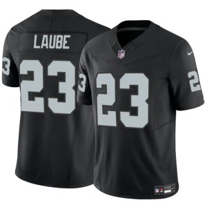 Men's Las Vegas Raiders #23 Dylan Laube Black 2024 F.U.S.E Vapor Stitched Football Jersey