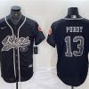 Men's San Francisco 49ers #13 Brock Purdy Black Reflective With Patch Cool Base Stitched Baseball Jersey