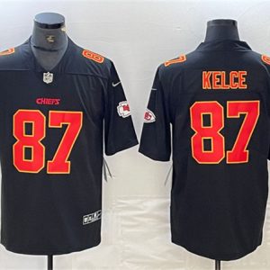 Men's Kansas City Chiefs #87 Travis Kelce Black Vapor Untouchable Limited Football Stitched Jersey