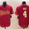 Men's Kansas City Chiefs #4 Rashee Rice Red Cool Base Stitched Baseball Jersey