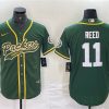 Men's Green Bay Packers #11 Jayden Reed Green Cool Base Stitched Baseball Jersey