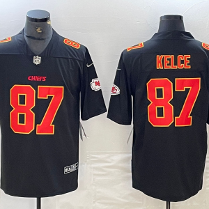 Men's Kansas City Chiefs #87 Travis Kelce Black Fashion Vapor Limited Stitched Jersey