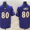 Men's Baltimore Ravens #80 Isaiah Likely Purple Vapor Limited Football Limited Jersey