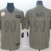 Men's Pittsburgh Steelers #90 T. J. Watt 2019 Camo Salute To Service Limited Stitched Jersey