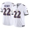 Men's Baltimore Ravens #22 Derrick Henry 2023 F.U.S.E. White Vapor Limited Football Stitched Jersey