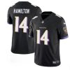 Men's Baltimore Ravens #14 Kyle Hamilton Black 2023 F.U.S.E. Vapor Limited Stitched Jersey