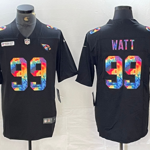 Men's Arizona Cardinals #99 JJ Watt Black Multi Color Black 2020 Crucial Catch Vapor Untouchable Nike Limited Jersey
