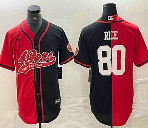 Men's San Francisco 49ers #80 Jerry Rice Red Black Two Tone Cool Base Stitched Baseball Jersey