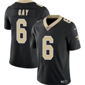 Men's New Orleans Saints #6 Willie Gay Black Vapor Limited Football Stitched Jersey