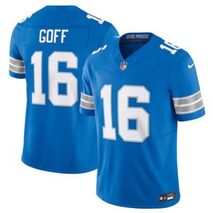 Men's Detroit Lions #16 Jared Goff Blue 2024 F.U.S.E. Vapor Limited Stitched Jersey