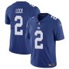 Men's New York Giants #2 Drew Lock Blue Vapor Untouchable Limited Football Stitched Jersey