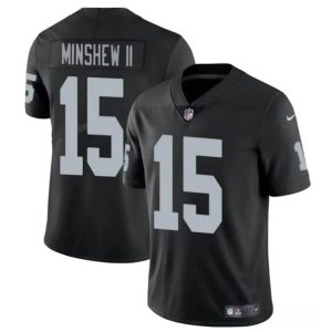 Men's Las Vegas Raiders #15 Gardner Minshew II Black Vapor Football Stitched Jersey
