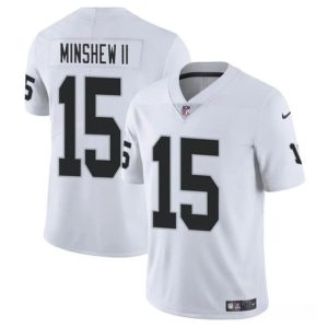 Men's Las Vegas Raiders #15 Gardner Minshew II White Vapor Football Stitched Jersey