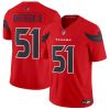 Men's Houston Texans #51 Will Anderson Jr. Red 2024 Alternate F.U.S.E Vapor Football Stitched Jersey