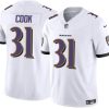 Men's Baltimore Ravens #31 Dalvin Cook White 2024 F.U.S.E. Vapor Limited Football Stitched Jersey