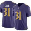 Men's Baltimore Ravens #31 Dalvin Cook Purple 2024 F.U.S.E. Color Rush Vapor Limited Football Stitched Jersey