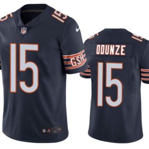 Men's Chicago Bears #15 Rome Odunze Navy 2024 Draft Vapor Stitched Football Jersey